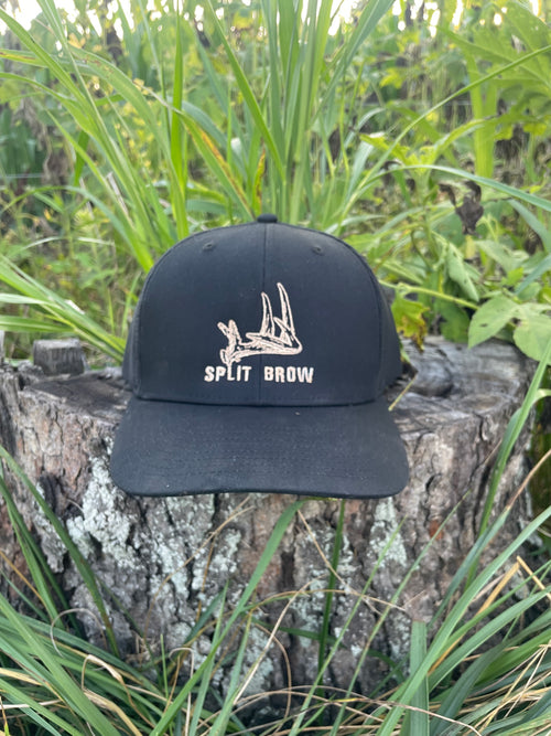 Split Brow Black Trucker Hat